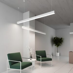kelvo® ORION KLV-101-0363 Κρεμαστό Γραμμικό Φωτιστικό Οροφής LED 72W 7200lm 120° AC 220-240V IP20 Ρυθμιζόμενο Λευκό CCT με Χειριστήριο από 2700K έως 6000K Dimmable - Lumileds SMD Chip - Λευκό Ματ - Μ120 x Π5 x Υ7.5cm - 3 Χρόνια Εγγύηση