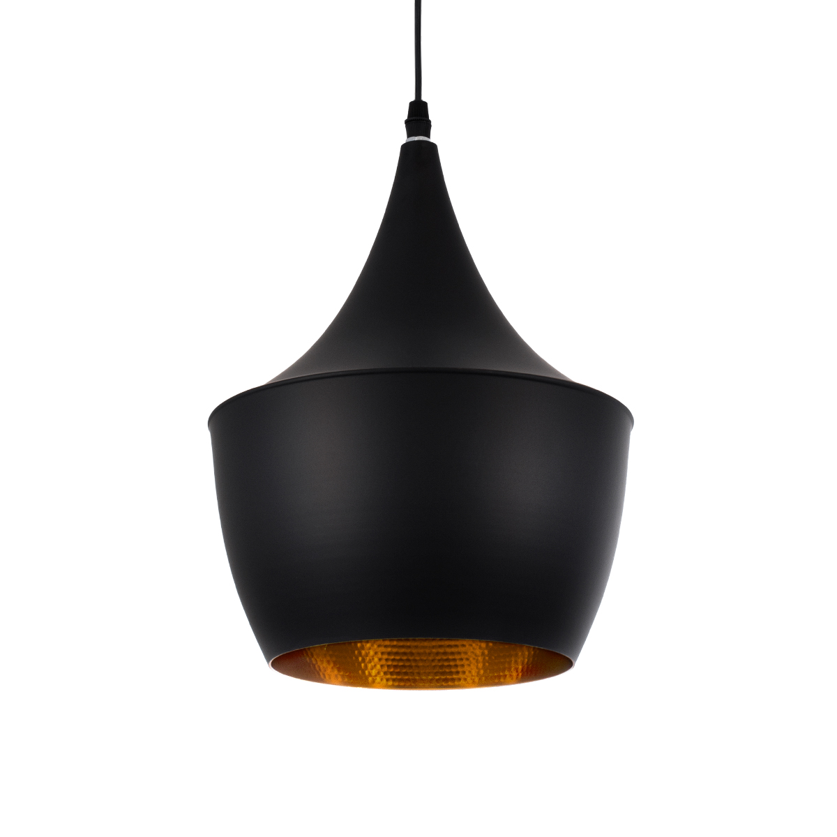 GLOBOSTAR® SHANGHAI 01025-A Μοντέρνο Κρεμαστό Φωτιστικό Οροφής με Ντουί 1 x E27 AC 220-240V IP20 - Μαύρο & Χρυσό - Μ24 x Π24 x Υ30cm - Image 2