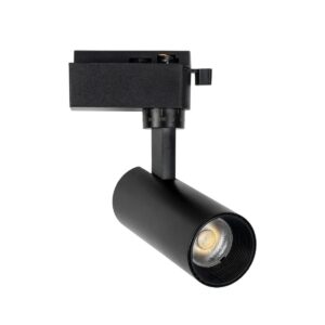 GLOBOSTAR® LUGANO 60804 Μονοφασικό Σποτ Ράγας LED 10W 1250lm 36° AC 220-240V IP20 Φυσικό Λευκό 4500K - Bridgelux COB Chip & TÜV SÜD Driver - Eurotrack 1PH - Μαύρο Ματ - Μ8.5 x Π5 x Υ18cm - 5 Χρόνια Εγγύηση