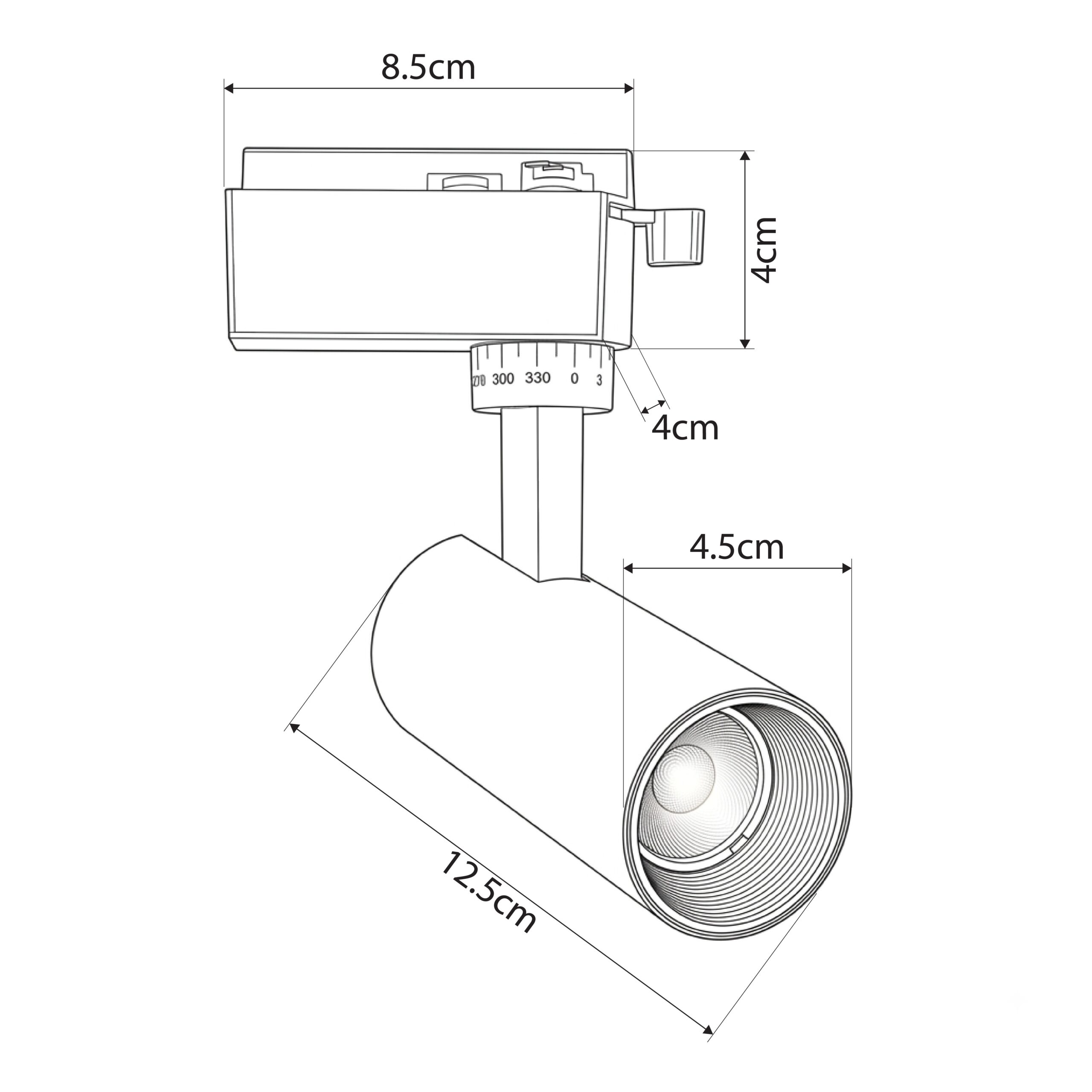 GLOBOSTAR® LUGANO 60804 Μονοφασικό Σποτ Ράγας LED 10W 1250lm 36° AC 220-240V IP20 Φυσικό Λευκό 4500K - Bridgelux COB Chip & TÜV SÜD Driver - Eurotrack 1PH - Μαύρο Ματ - Μ8.5 x Π5 x Υ18cm - 5 Χρόνια Εγγύηση - Image 5