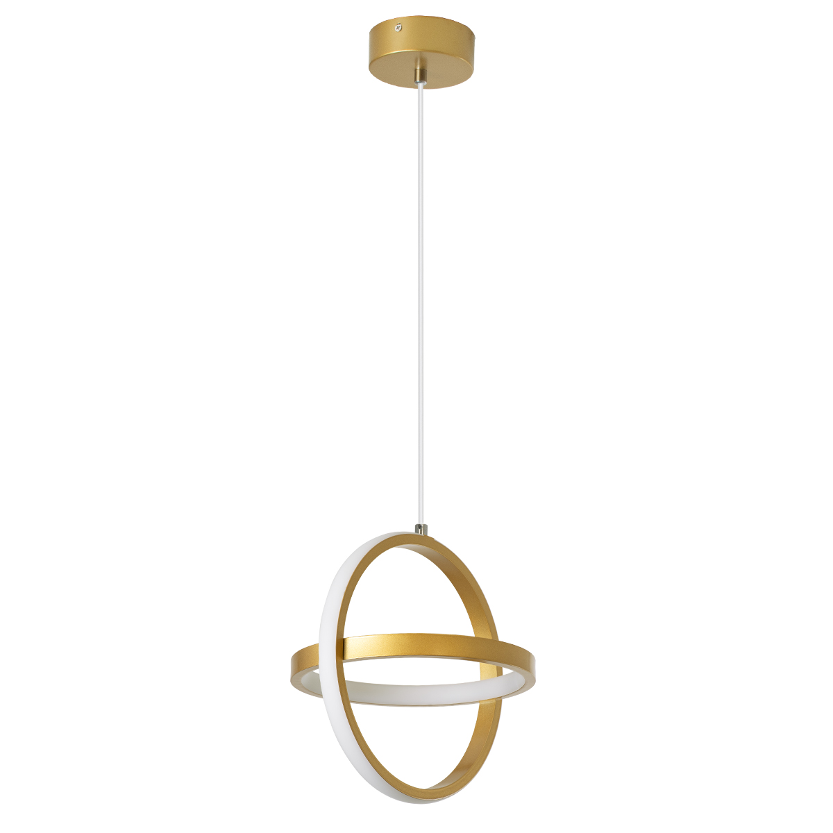 GLOBOSTAR® ALICE 61057 Μοντέρνο Κρεμαστό Φωτιστικό Οροφής LED 20W 2400lm 300° AC 220-240V IP20 Ρυθμιζόμενο Λευκό CCT με On/Off 2700K/4500K/6000K - Lumileds SMD Chip - Χρυσό Βούρτσας - Μ25 x Π22 x Υ25cm - 3 Χρόνια Εγγύηση - Image 4