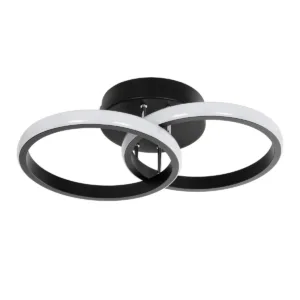 GLOBOSTAR® CORA 61058 Μοντέρνο Φωτιστικό Οροφής LED 18W 2160lm 300° AC 220-240V IP20 Ρυθμιζόμενο Λευκό CCT με On/Off 2700K/4500K/6000K - Lumileds SMD Chip - Μαύρο Ματ - Μ36 x Π20.5 x Υ7cm - 3 Χρόνια Εγγύηση