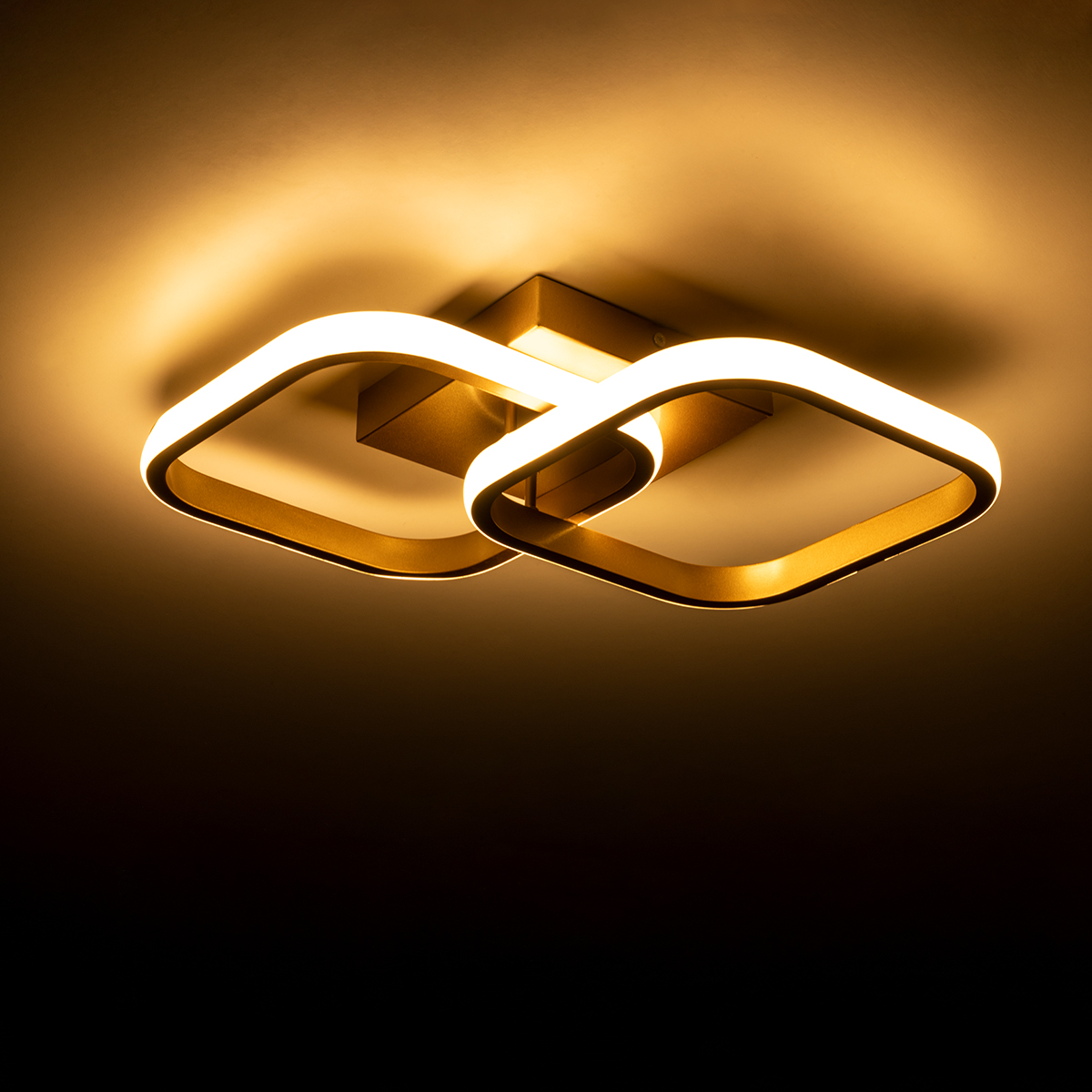 GLOBOSTAR® NORA 61063 Μοντέρνο Φωτιστικό Οροφής LED 22W 2640lm 300° AC 220-240V IP20 Ρυθμιζόμενο Λευκό CCT με On/Off 2700K/4500K/6000K - Lumileds SMD Chip - Σατινέ Χρυσό Βούρτσας - Μ40 x Π24 x Υ7cm - 3 Χρόνια Εγγύηση - Image 6