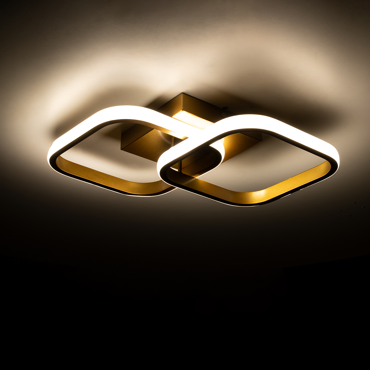 GLOBOSTAR® NORA 61063 Μοντέρνο Φωτιστικό Οροφής LED 22W 2640lm 300° AC 220-240V IP20 Ρυθμιζόμενο Λευκό CCT με On/Off 2700K/4500K/6000K - Lumileds SMD Chip - Σατινέ Χρυσό Βούρτσας - Μ40 x Π24 x Υ7cm - 3 Χρόνια Εγγύηση - Image 7