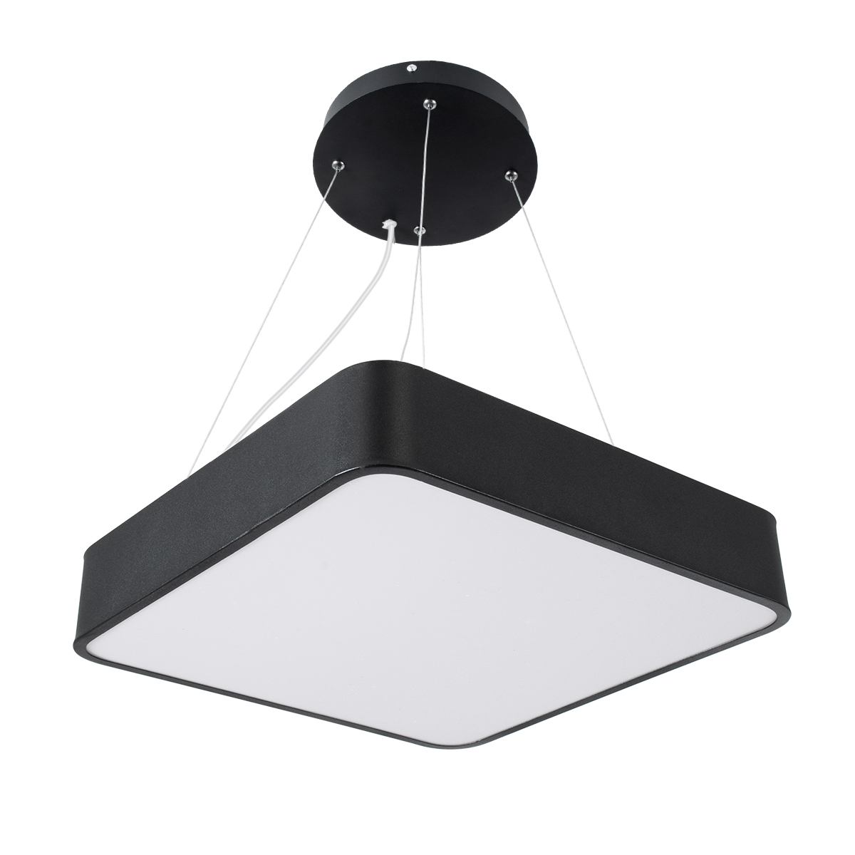 GLOBOSTAR® KAMALA 61206-P Μοντέρνο Κρεμαστό Φωτιστικό Οροφής LED 67W 7705lm 120° AC 220-240V IP20 Ρυθμιζόμενο Λευκό CCT με Χειριστήριο από 2700K έως 6000K Dimmable - Lumileds SMD Chip - Μαύρο Ματ - Μ40 x Π40 x Υ8cm - 3 Χρόνια Εγγύηση - Image 3