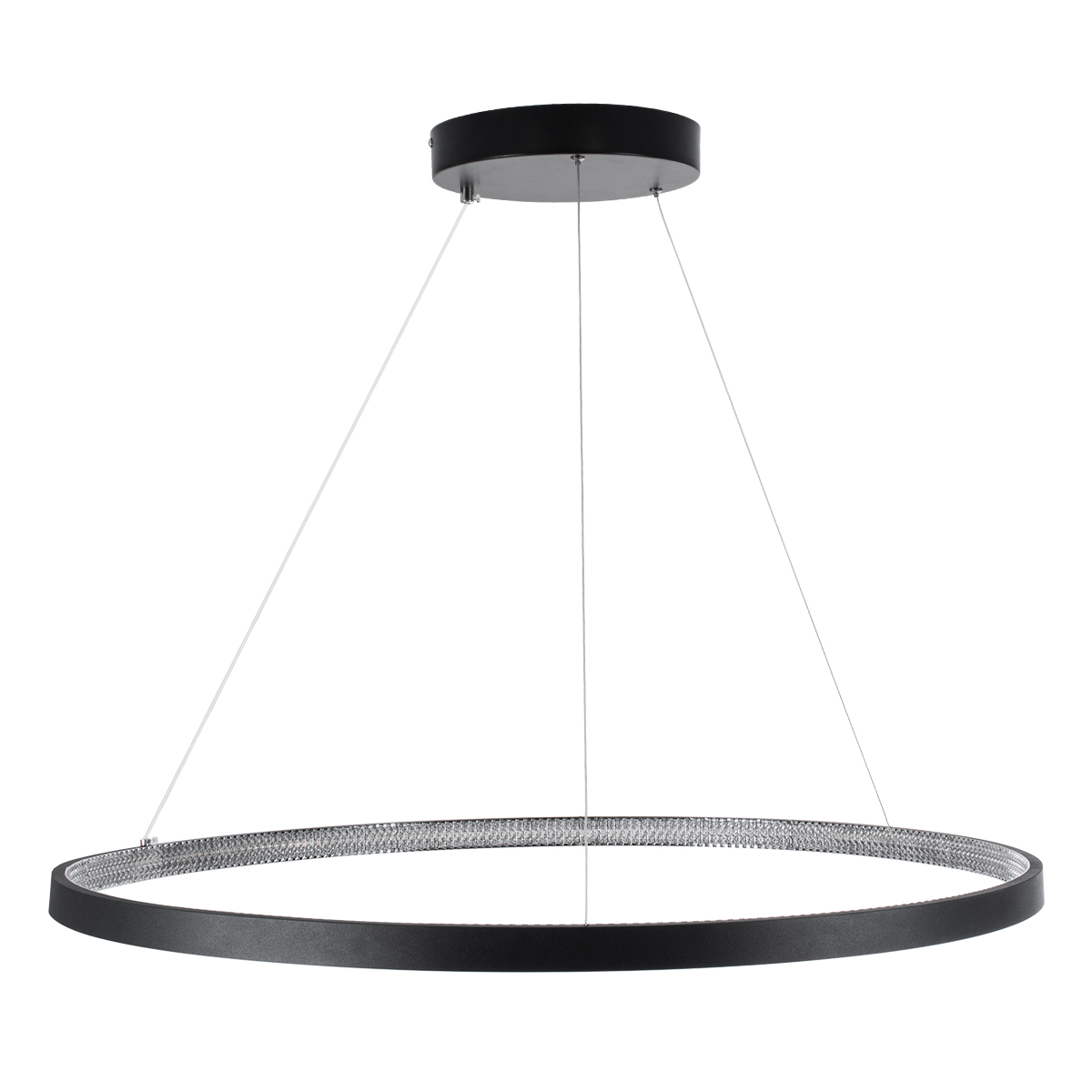 GLOBOSTAR® DIAMOND 61520 Μοντέρνο Κρεμαστό Φωτιστικό Οροφής LED 67W 7504lm 360° AC 220-240V IP20 Ρυθμιζόμενο Λευκό CCT με Χειριστήριο από 2700K έως 6000K Dimmable - Lumileds SMD Chip - Μαύρο Ματ - Μ80 x Π80 x Υ110cm - 3 Χρόνια Εγγύηση - Image 5