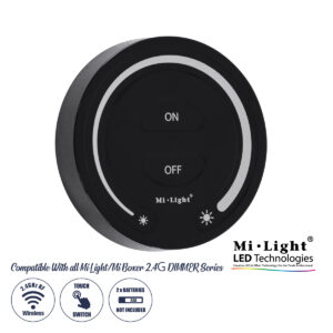 GLOBOSTAR® MiBOXER-FUT087-B 71403 Ασύρματο Χειριστήριο Αφής 1 Ζώνης DC 3V(2 x AAA) IP20 - RF 2.4GHz - Μαύρο - Μ8 x Π8 x Υ1.8cm - 3 Χρόνια Εγγύηση