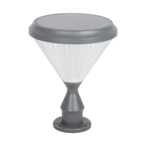 GLOBOSTAR® SHARP 90533 Φωτιστικό Κολωνάκι Κήπου LED 10W 500lm 120° DC 5V με Ενσωματωμένο Φωτοβολταϊκό Panel 6V 2W & Επαναφορτιζόμενη Μπαταρία Li-ion 3.2V 8000mAh με Αισθητήρα Ημέρας-Νύχτας Αδιάβροχο IP65 Ψυχρό Λευκό 6000K - Sanan SMD Chip - Γκρι Ανθρακί Ματ - Μ26 x Π26 x Υ33cm - 2 Χρόνια Εγγύηση
