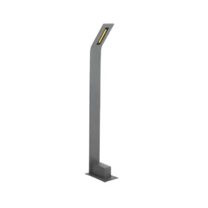 GLOBOSTAR® GREENERY 90544 Φωτιστικό Κολωνάκι Κήπου LED 15W 1500lm 120° AC 220-240V Αδιάβροχο IP65 - Θερμό Λευκό 2700K - Bridgelux COB Chip - Γκρι Ανθρακί Ματ - Μ8 x Π15 x Υ70cm - 3 Χρόνια Εγγύηση