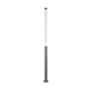 GLOBOSTAR® AXOR GLB-103-0015 Φωτιστικό Urban Πλατείας/Πάρκου LED 50W 4500lm 360° AC 220-240V Αδιάβροχο IP65 Θερμό Λευκό 2700K - Sanan SMD Chip - Γκρι Ανθρακί Ματ - Μ20 x Π20 x Υ300cm - 3 Χρόνια Εγγύηση