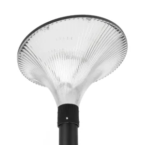 GLOBOSTAR® TOPIS GLB-103-0020 Φωτιστικό Κεφαλής Post Top Πλατείας/Πάρκου/Κήπου LED 50W 4500lm 360° AC 220-240V Αδιάβροχο IP65 Θερμό Λευκό 2700K - Sanan SMD Chip - Μαύρο Ματ - Μ50 x Π50 x Υ39cm - 3 Χρόνια Εγγύηση