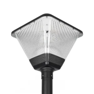 GLOBOSTAR® TOPIS GLB-103-0021 Φωτιστικό Κεφαλής Post Top Πλατείας/Πάρκου/Κήπου LED 50W 4500lm 360° AC 220-240V Αδιάβροχο IP65 Θερμό Λευκό 2700K - Sanan SMD Chip - Μαύρο Ματ - Μ45 x Π45 x Υ40cm - 3 Χρόνια Εγγύηση