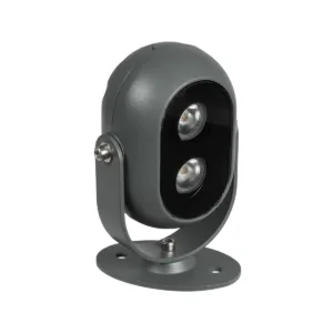 GLOBOSTAR® FLOODIS GLB-103-0031 Προβολέας Σποτ Wall Washer LED 4W 360lm 24° AC 220-240V Αδιάβροχο IP65 Θερμό Λευκό 2700K - Sanan SMD Chip - Γκρι Ανθρακί Ματ - Μ7 x Π5 x Υ11cm - 3 Χρόνια Εγγύηση