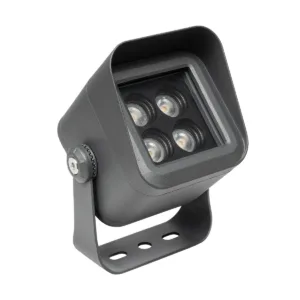 GLOBOSTAR® FLOODVIRA GLB-103-0032 Προβολέας Σποτ Wall Washer LED 8W 720lm 24° AC 220-240V Αδιάβροχο IP65 Θερμό Λευκό 2700K - Sanan SMD Chip - Γκρι Ανθρακί Ματ - Μ11 x Π9 x Υ15cm - 3 Χρόνια Εγγύηση