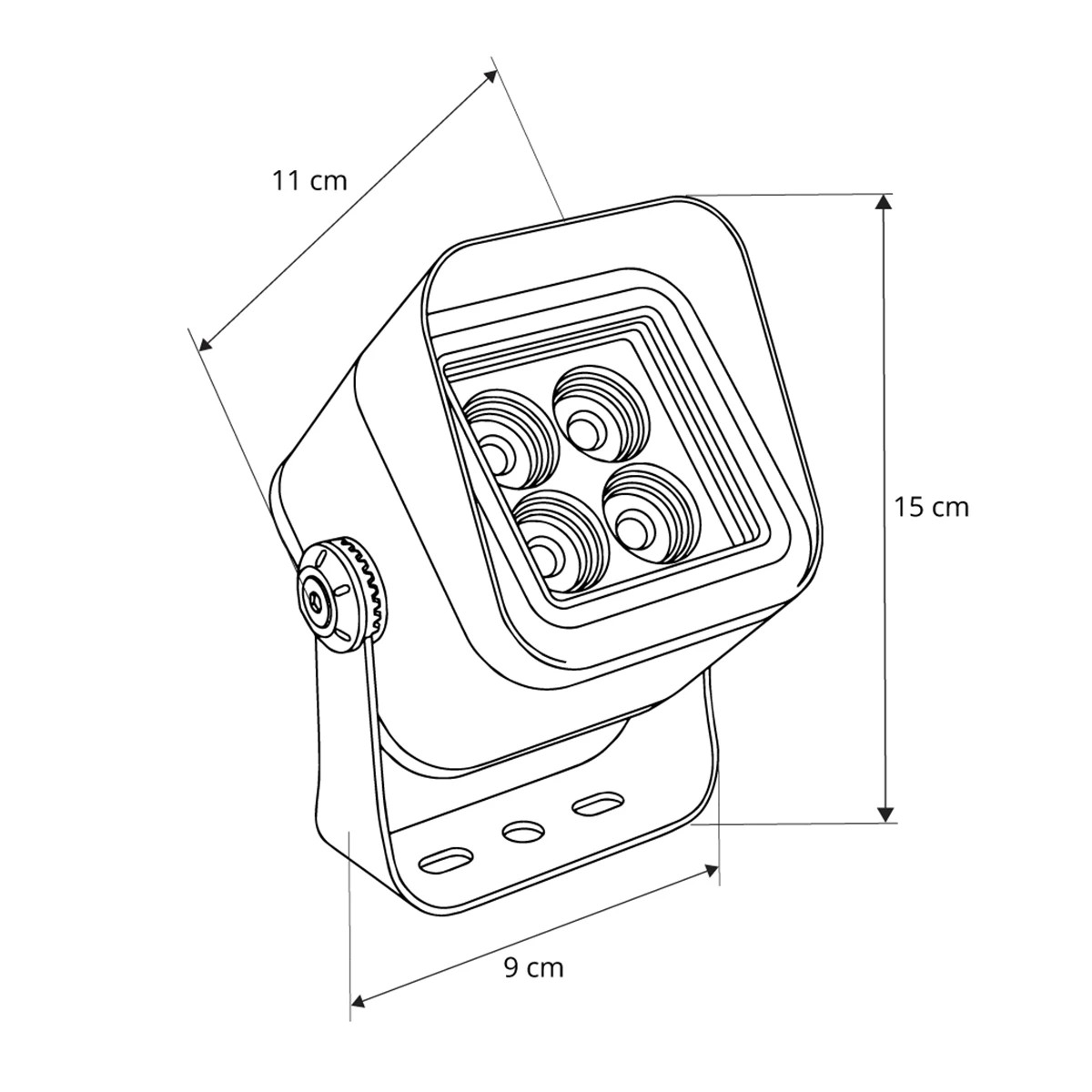GLOBOSTAR® FLOODVIRA GLB-103-0032 Προβολέας Σποτ Wall Washer LED 8W 720lm 24° AC 220-240V Αδιάβροχο IP65 Θερμό Λευκό 2700K - Sanan SMD Chip - Γκρι Ανθρακί Ματ - Μ11 x Π9 x Υ15cm - 3 Χρόνια Εγγύηση - Image 5
