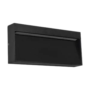 GLOBOSTAR® STEPINI GLB-103-0036 Φωτιστικό Σκαλοπατιού / Διαδρόμου LED 9W 810lm 45° AC 220-240V Αδιάβροχο IP65 Θερμό Λευκό 2700K - Sanan SMD Chip - Μαύρο Ματ - Μ20 x Π3 x Υ9cm - 3 Χρόνια Εγγύηση