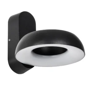 GLOBOSTAR® LINEART GLB-103-0037 Φωτιστικό Τοίχου / Απλίκα LED 12W 1080lm 120° AC 220-240V Αδιάβροχο IP65 Θερμό Λευκό 2700K - Sanan SMD Chip - Μαύρο Ματ - Μ16 x Π20 x Υ15cm - 3 Χρόνια Εγγύηση