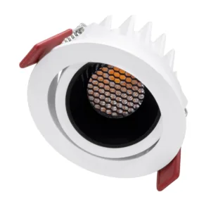 kelvo® LEO KLV-101-0312 Χωνευτό Κινούμενο Φωτιστικό Downlight Σποτ με Honeycomb Anti-Glare Reflector LED 10W 1250lm 38° AC 220-240V IP20 Θερμό Λευκό 2700K - Bridgelux COB Chip & TÜV SÜD Driver - Λευκό & Μαύρο Ματ - Μ8.5 x Π8.5 x Υ6.6cm / Q7.5cm - 5 Χρόνια Εγγύηση