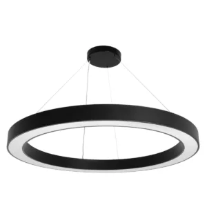 kelvo® RA KLV-101-0369 Κρεμαστό Φωτιστικό Οροφής LED 100W 10000lm 120° AC 220-240V IP20 Ρυθμιζόμενο Λευκό CCT με Χειριστήριο από 2700K έως 6000K Dimmable - Lumileds SMD Chip - Μαύρο Ματ - Μ120 x Π120 x Υ8cm - 3 Χρόνια Εγγύηση