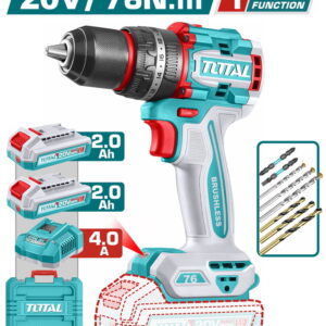 TOTAL ΕΠΑΓΓ. ΔΡΑΠ/ΒΙΔΟ ΚΡΟΥΣΤΙΚΟ ΜΠΑΤ. Li-ion 20V / 2Ah / 76Nm / 2 ΜΠΑΤ BL Motor (TIDLI207686E)