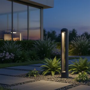 kelvo® GREMO KLV-101-0122 Φωτιστικό Κολωνάκι Κήπου LED 7W 875lm 45° AC 220-240V Αδιάβροχο IP65 Θερμό Λευκό 2700K - Bridgelux COB Chip & TÜV SÜD Driver - Γκρι Ανθρακί Ματ - Μ10.8 x Π10.8 x Υ50cm - 5 Χρόνια Εγγύηση