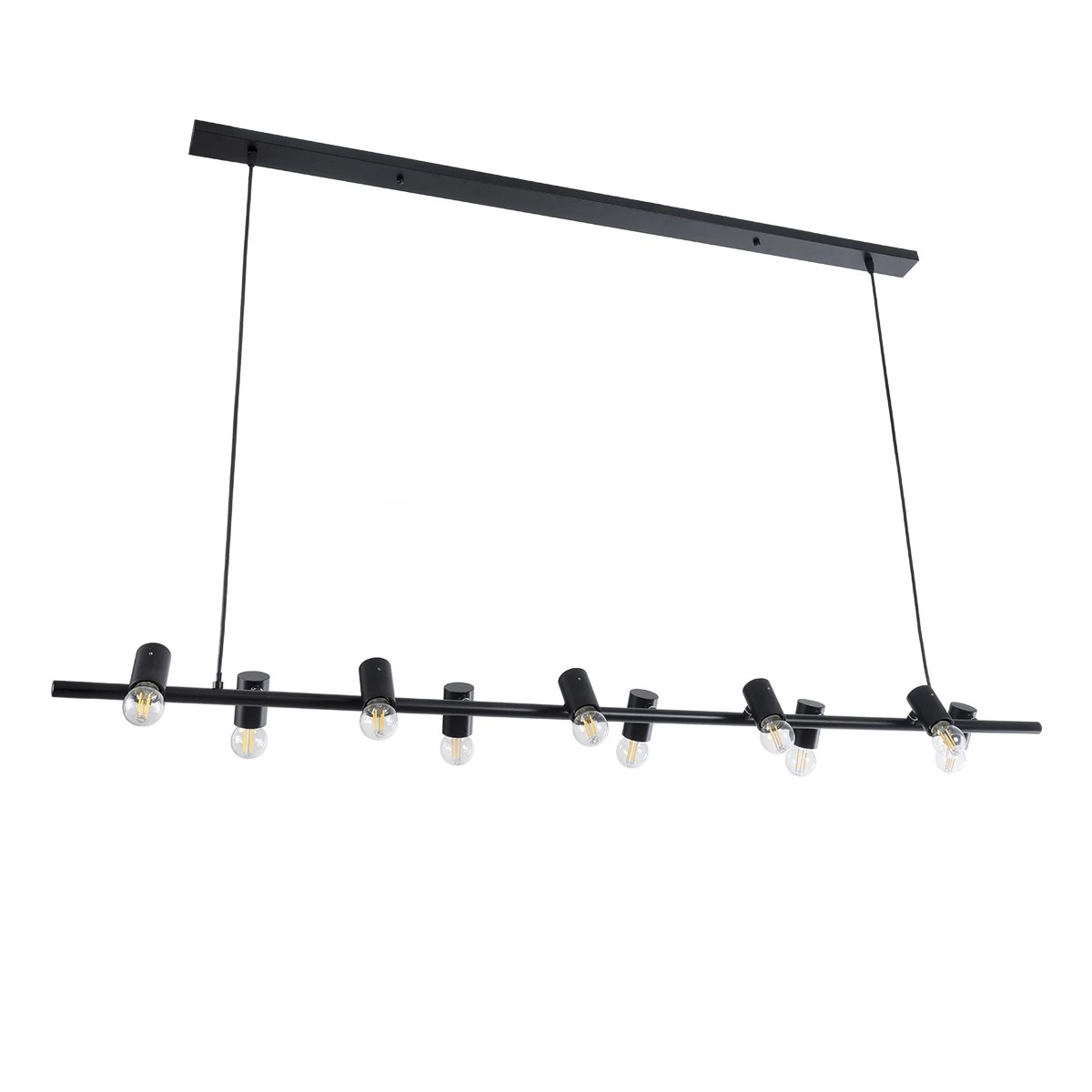 GLOBOSTAR® ALFREDA 01242 Μοντέρνο Κρεμαστό Φωτιστικό Οροφής με Ντουί 10 x E27 AC 220-240V IP20 - Μαύρο - Μ140 x Π18 x Υ7cm - Image 3