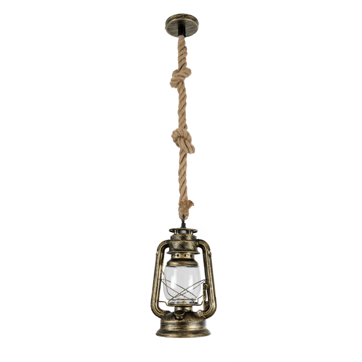 GLOBOSTAR® BARBAROSSA 01705 Vintage Κρεμαστό Φωτιστικό Οροφής με Ντουί 1 x E27 AC 220-240V IP20 - Μπρούτζινο - Μ18 x Π18 x Υ28cm - Image 4