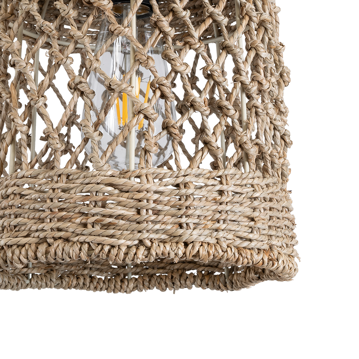 GLOBOSTAR® ECUADOR 02121 Boho Κρεμαστό Φωτιστικό Οροφής με Ντουί 1 x E27 AC 220-240V IP20 - Μπεζ - Μ20 x Π20 x Υ25cm - Image 8