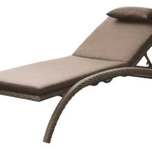 Rattan Ανακλινόμενη Ξαπλώστρα Με Ρόδες Και Μαξιλάρι ,Σκελετός Αλουμινίου (#176210)