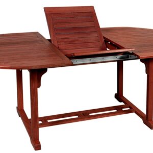 Οβάλ Επεκτεινόμενο τραπέζι Red Shorea ,140 + 40 = 180 x 80 x 75(H)cm (#203468)