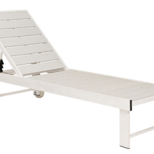 Λευκή Ανακλινόμενη Ξαπλώστρα Αλουμινίου 5 Θέσεων Με Pollywood (#203482)