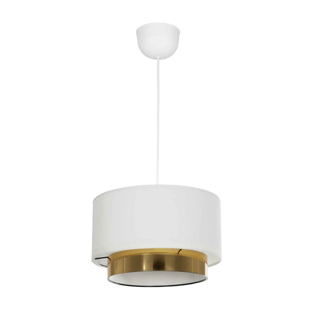 GLOBOSTAR® BASIL 204-0173 Μοντέρνο Κρεμαστό Φωτιστικό Οροφής με Ντουί 1 x E27 AC 220-240V IP20 - Μπεζ & Χρυσό - Μ30 x Π30 x Υ20cm - Image 3