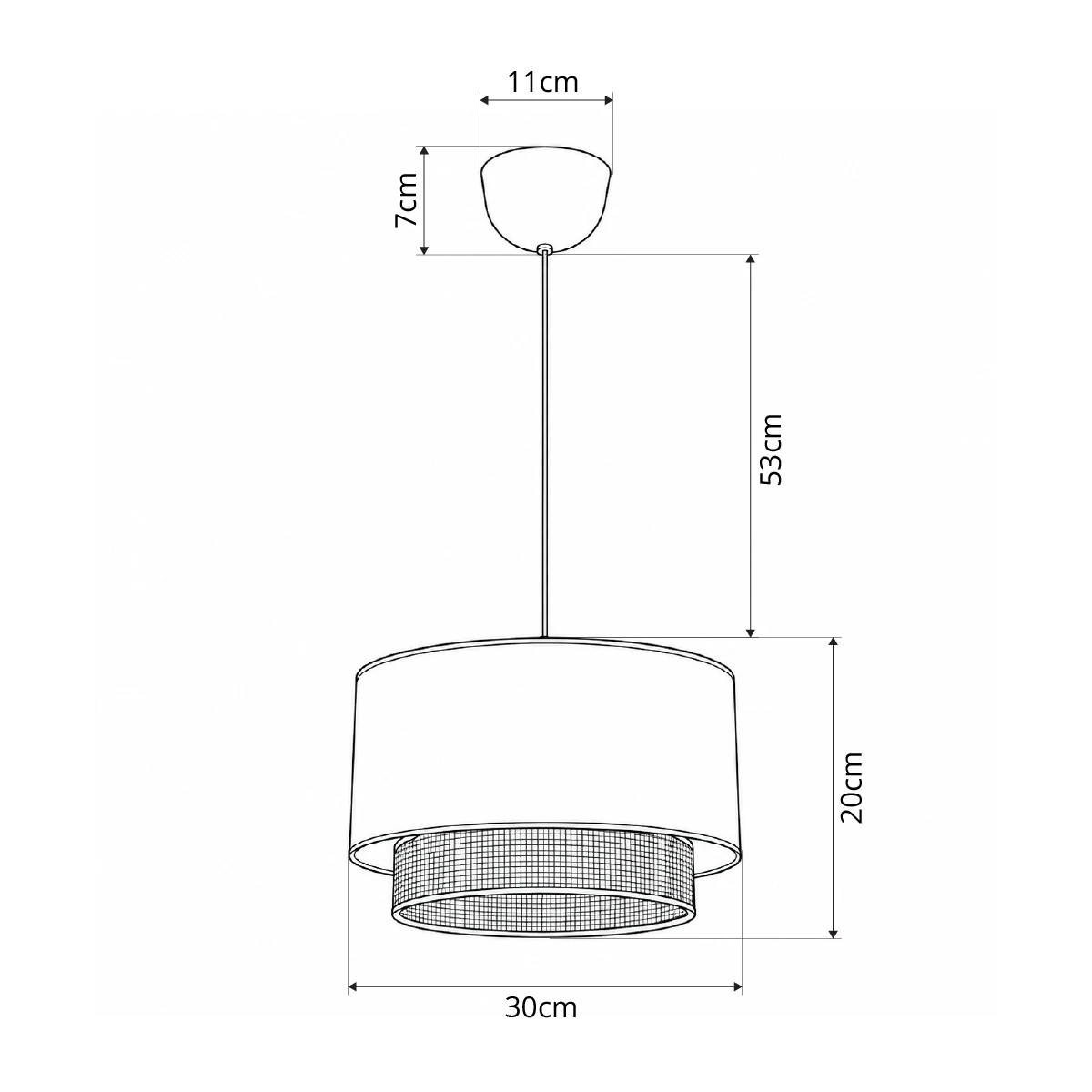 GLOBOSTAR® BASIL 204-0173 Μοντέρνο Κρεμαστό Φωτιστικό Οροφής με Ντουί 1 x E27 AC 220-240V IP20 - Μπεζ & Χρυσό - Μ30 x Π30 x Υ20cm - Image 5