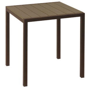 Τετράγωνο Τραπέζι Αλουμινίου Με Καφέ Pollywood 68 x 68 x 72(H)cm (#223934)