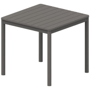 Dark Grey Τραπέζι Πολυπροπυλένιου Με UV Προστασία Και Μεταλλικό Σκελετό 80 x 80cm (#251430)