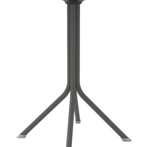 Dark Grey Τραπέζι Πολυπροπυλένιου Με UV Προστασία Και Μεταλλικό Σκελετό Φ60cm (#251434)