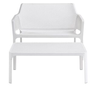 Λευκό Καθιστικό Σέτ Πολυπροπυλένιου Με Uv Προστασία Σέτ 4 Τεμαχίων Με Μαξιλάρια Καθίσματος (#251454)