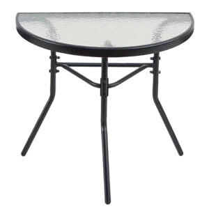 Τραπεζάκι τοίχου ημικύκλιο Με Τζάμι 70 x 40 x 70(h)cm (#26080-70 GREY)