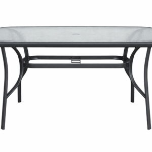 Γκρί Μεταλλικό Παραλ/μο Τραπέζι Με Τζάμι 120 x 70 x 70(h)cm (#26090-120 GREY)