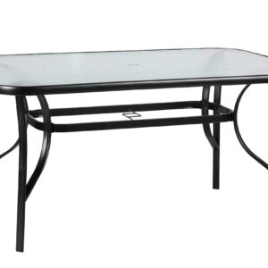 Μεταλλικό Παραλ/μο Τραπέζι Με Τζάμι 120 x 70 x 70(h)cm (#26090-120 BLACK)