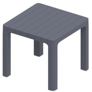 Dark Grey Τετράγωνο Βοηθητικό Τραπεζάκι Πολυπροπυλενίου Με Uv Προστασία 45 x 45 x 40(H)cm (#261446)