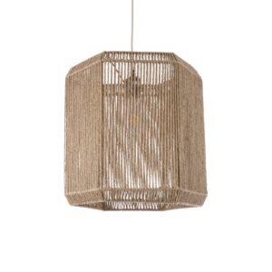 GLOBOSTAR® CAYMAN 00519 Boho Κρεμαστό Φωτιστικό Οροφής με Ντουί 1 x E27 AC 220-240V IP20 - Μπεζ - Μ40 x Π40 x Υ40cm