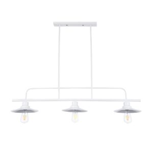GLOBOSTAR® REGAL 01010 Vintage Φωτιστικό Οροφής με Ντουί 3 x E27 AC 220-240V IP20 - Λευκό - Μ110 x Π26 x Υ75cm