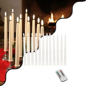 GLOBOSTAR® CANDLESTICKS 79564 Διακοσμητικό Κερi Κηροπηγίου με Εφέ Κινούμενης Φλόγας & IR Ασύρματο Χειριστήριο LED 0.5W 25lm 180° DC 3V με 2xAA Μπαταρίες IP20 Θερμό Λευκό 2700K - Λευκό - Μ2 x Π2 x Υ27.5cm - Πακέτο 12 Τεμαχίων - 2 Χρόνια Εγγύηση