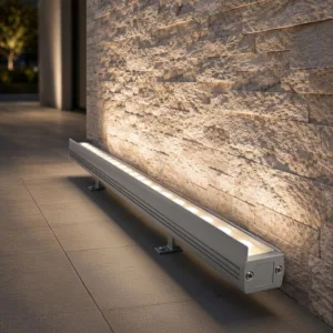 GLOBOSTAR® WASHERFAIA 90187 Μπάρα Φωτισμού Wall Washer με Αντιθαμβωτική Γρίλια LED 24W 2760lm 15° DC 24V Αδιάβροχο IP65 Φυσικό Λευκό 4500K Dimmable - Bridgelux SMD Chip - Γκρί Ανθρακί - Μ100 x Π4 x Υ5.5cm - 3 Χρόνια Εγγύηση