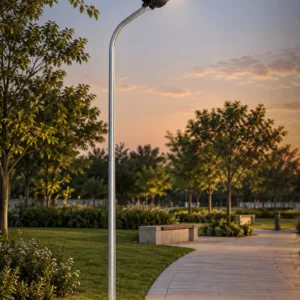 GLOBOSTAR® URBANO-280 GLB-000-0007 Μεταλλικός Γαλβανισμένος Στύλος Φωτισμού για Φωτοβολταϊκό Φωτιστικό Δρόμου Εξωτερικού Χώρου - Ασημί Γαλβανιζέ - Μ84 x Π25 x Υ280cm