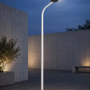 GLOBOSTAR® URBANO-280 GLB-000-0010 Μεταλλικός Γαλβανισμένος Στύλος Φωτισμού για Φωτοβολταϊκό Φωτιστικό Δρόμου Εξωτερικού Χώρου - RAL 9016 Λευκό Ματ - Μ84 x Π25 x Υ280cm