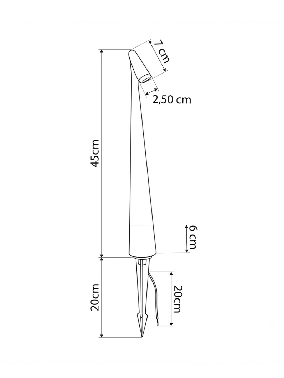 GLOBOSTAR® EDGE GLB-103-0011 Φωτιστικό Κολωνάκι Κήπου με Καρφωτή Βάση LED 3W 270lm 60° DC 24V Αδιάβροχο IP65 Θερμό Λευκό 2700K - Sanan SMD Chip - Μαύρο Ματ - Μ6 x Π6 x Υ45cm - 3 Χρόνια Εγγύηση - Image 7