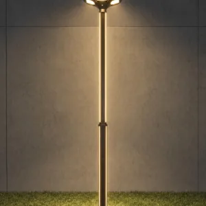 GLOBOSTAR® STILIA GLB-103-0023 Στύλος/Κολώνα για Φωτιστικό Πλατείας/Πάρκου/Κήπου LED 72W 6480lm 120° AC 220-240V Αδιάβροχο IP65 Θερμό Λευκό 2700K - Sanan SMD Chip - Μαύρο Ματ - Μ21 x Π21 x Υ300cm - 3 Χρόνια Εγγύηση