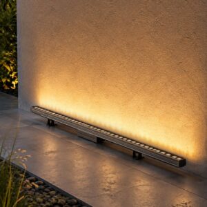 GLOBOSTAR® WASHERLUMA GLB-103-0033 Μπάρα Φωτισμού Wall Washer LED 36W 3240lm 30° AC 220-240V Αδιάβροχο IP65 Θερμό Λευκό 2700K - Sanan SMD Chip - Γκρι Ανθρακί Ματ - Μ100 x Π4 x Υ6.5cm - 3 Χρόνια Εγγύηση